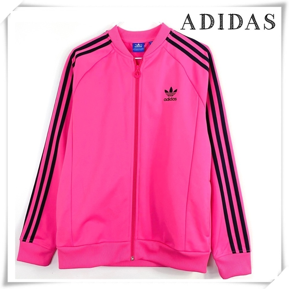 Adidas 3-Strip Zip up Truck Jacket Neon Pink